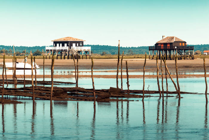 Cabanes tchanquées à marée basse